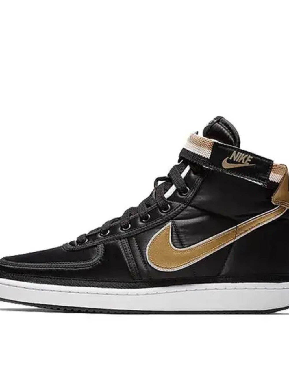 Nike High-Top Sneakers - Black & Gold Swoosh